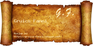 Gruics Fanni névjegykártya